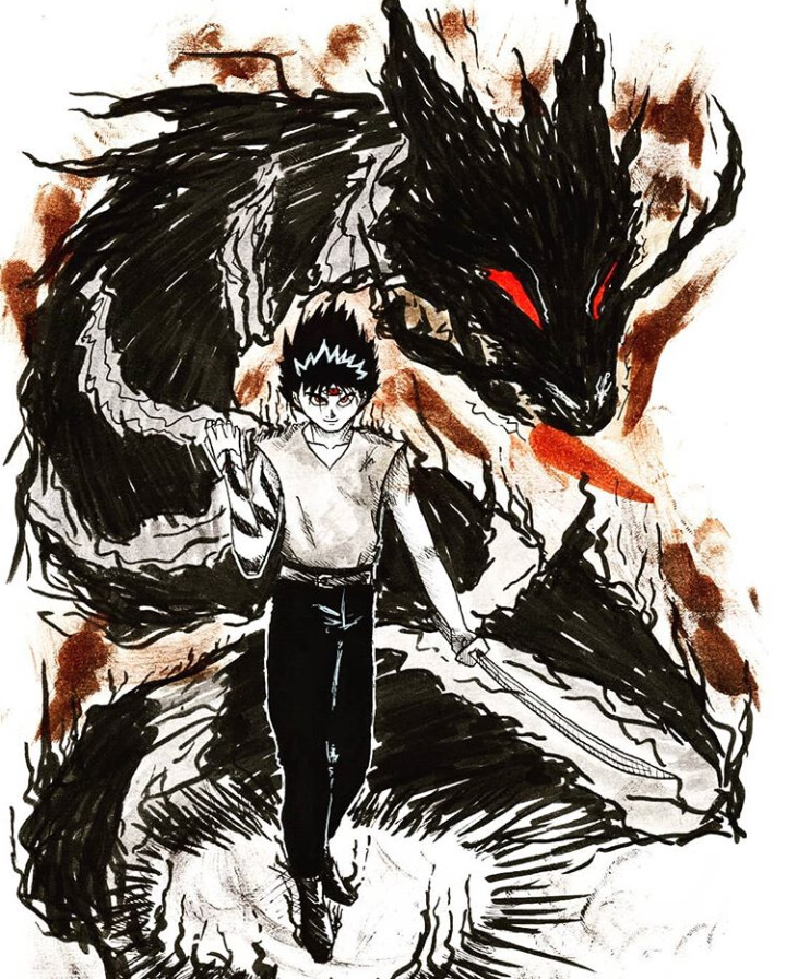 Artstation Hiei The Black Dragon Ignacio Guerra