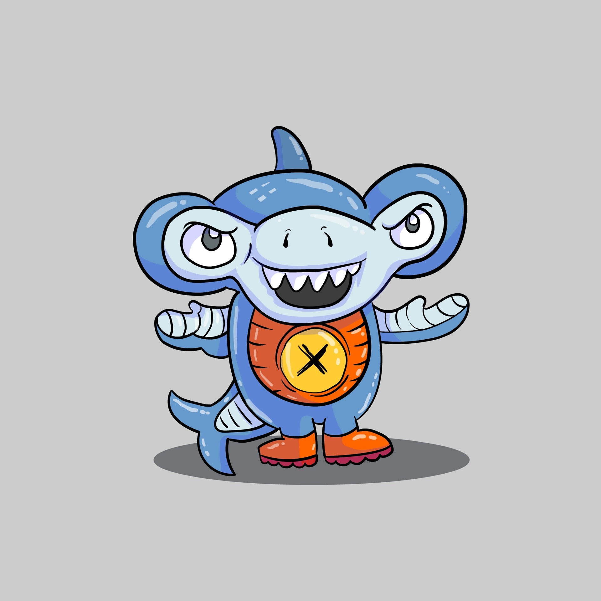Artstation 2d Cute Alien Shark Gorgi Atanasovski