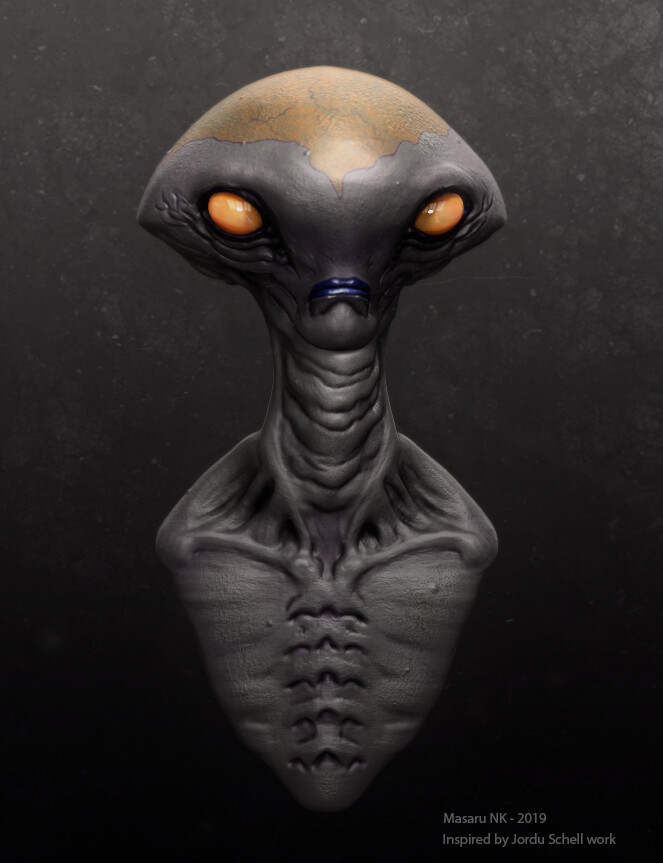 Artstation Alien Inspired By Jordu Schell Work Kaio Nk