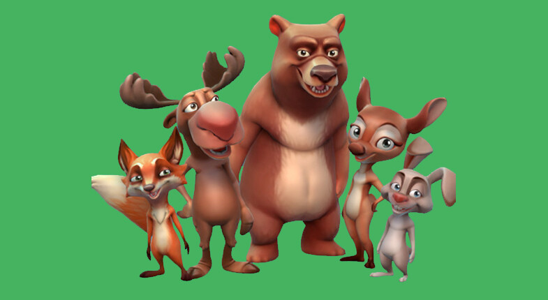 artstation cartoon animals 3d model