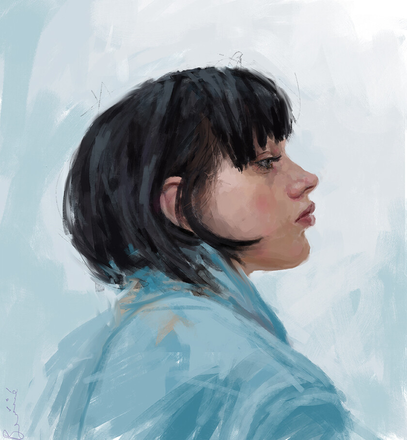 Artstation Blue Coat Portrait Study Video Ivana Besevic