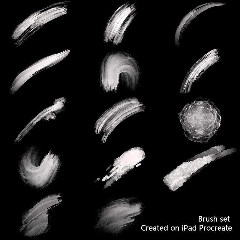 That's the set of brush strokes i created on my ipad using ProCreate.