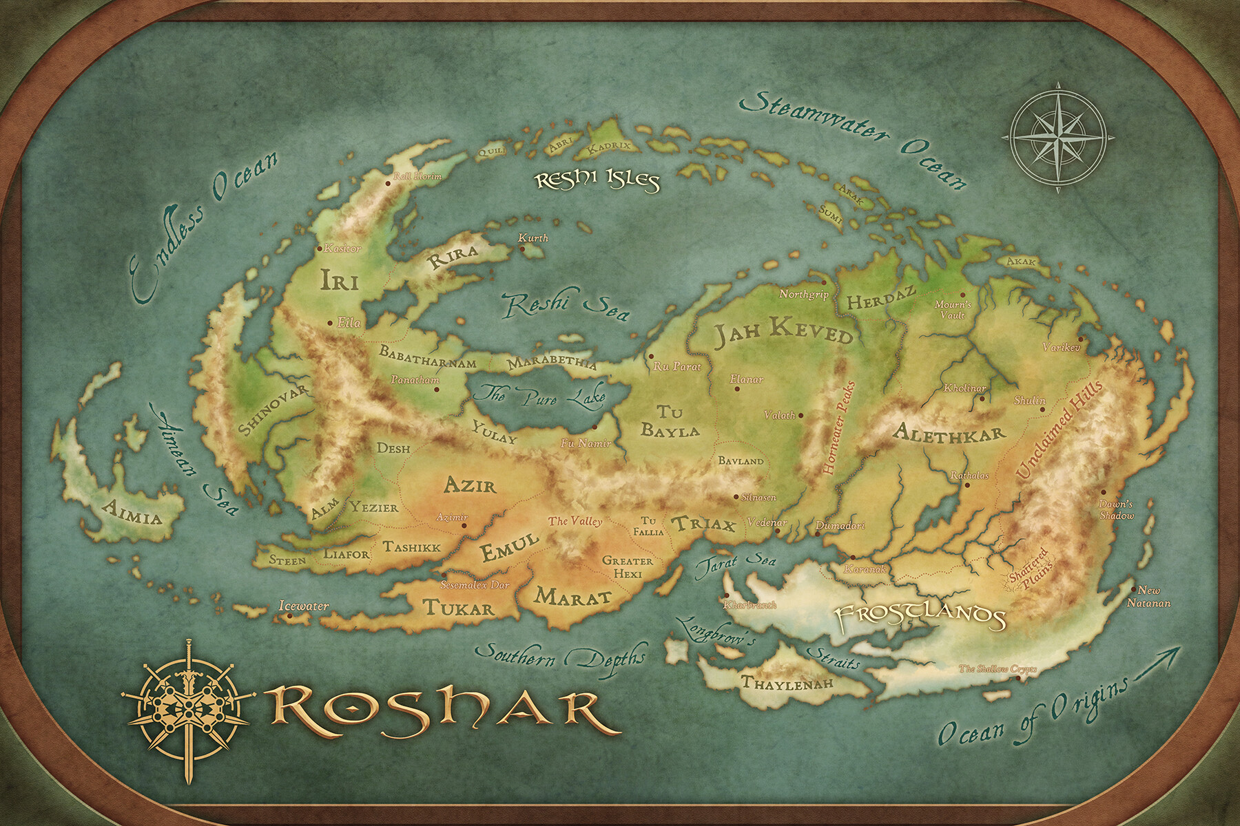 Artstation Roshar Map From The Stormlight Archive