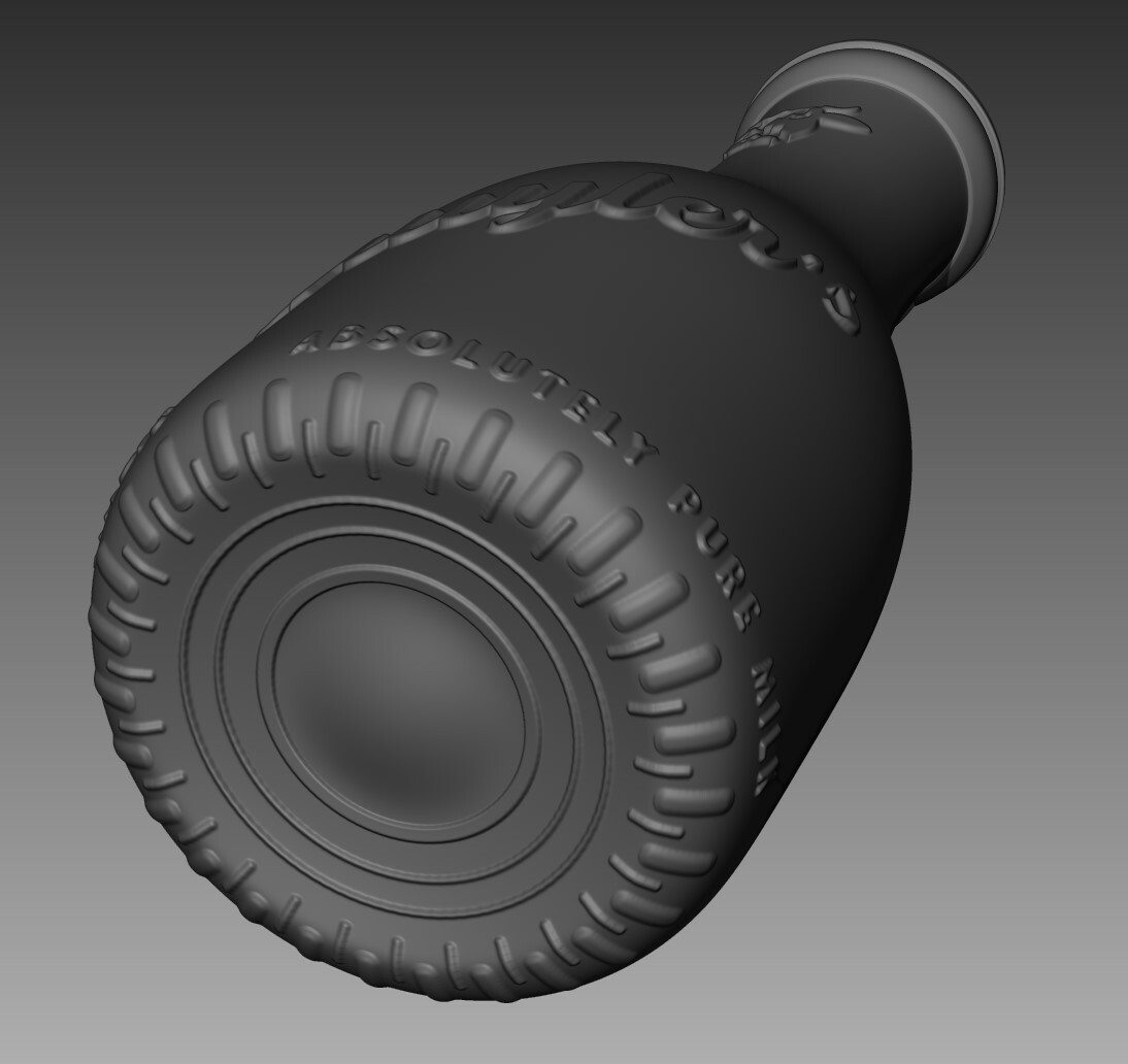 Milk Bottle ZBrush 2