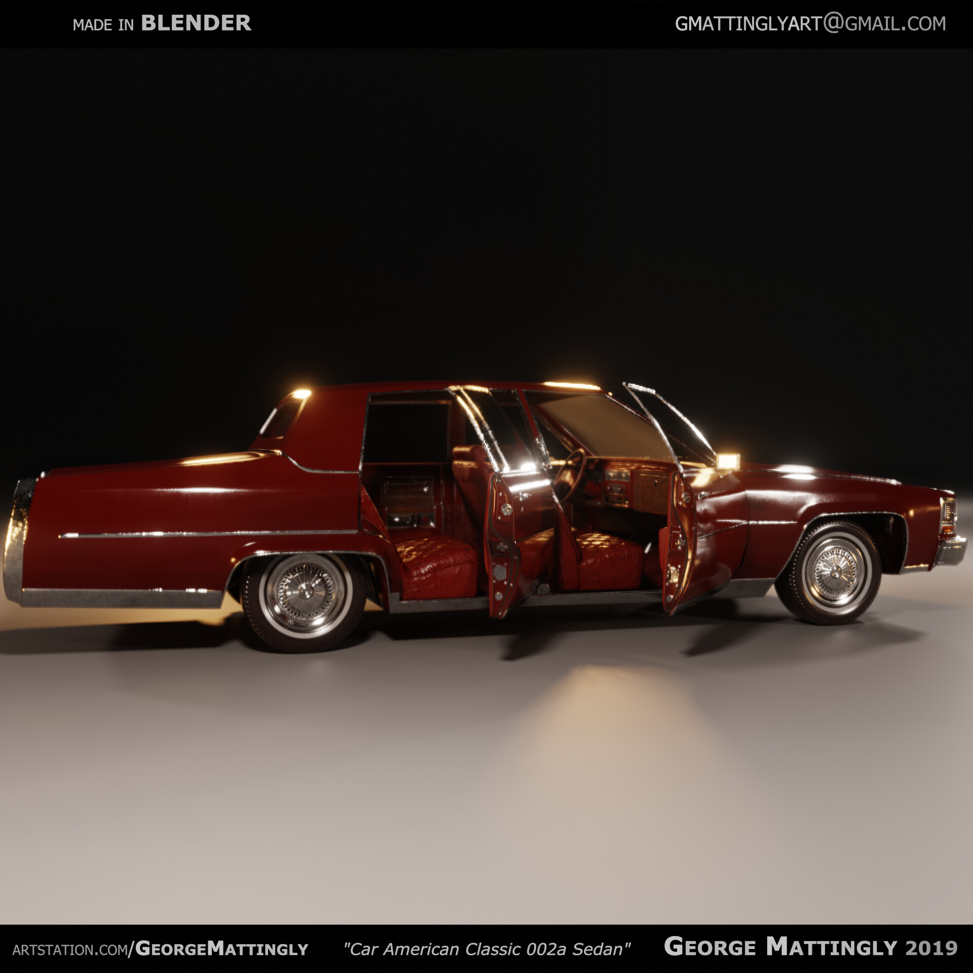 Artstation Vehicle Asset Car American Classic 002a Low Poly Real Time Pbr Textures Models Trimsheets George Mattingly