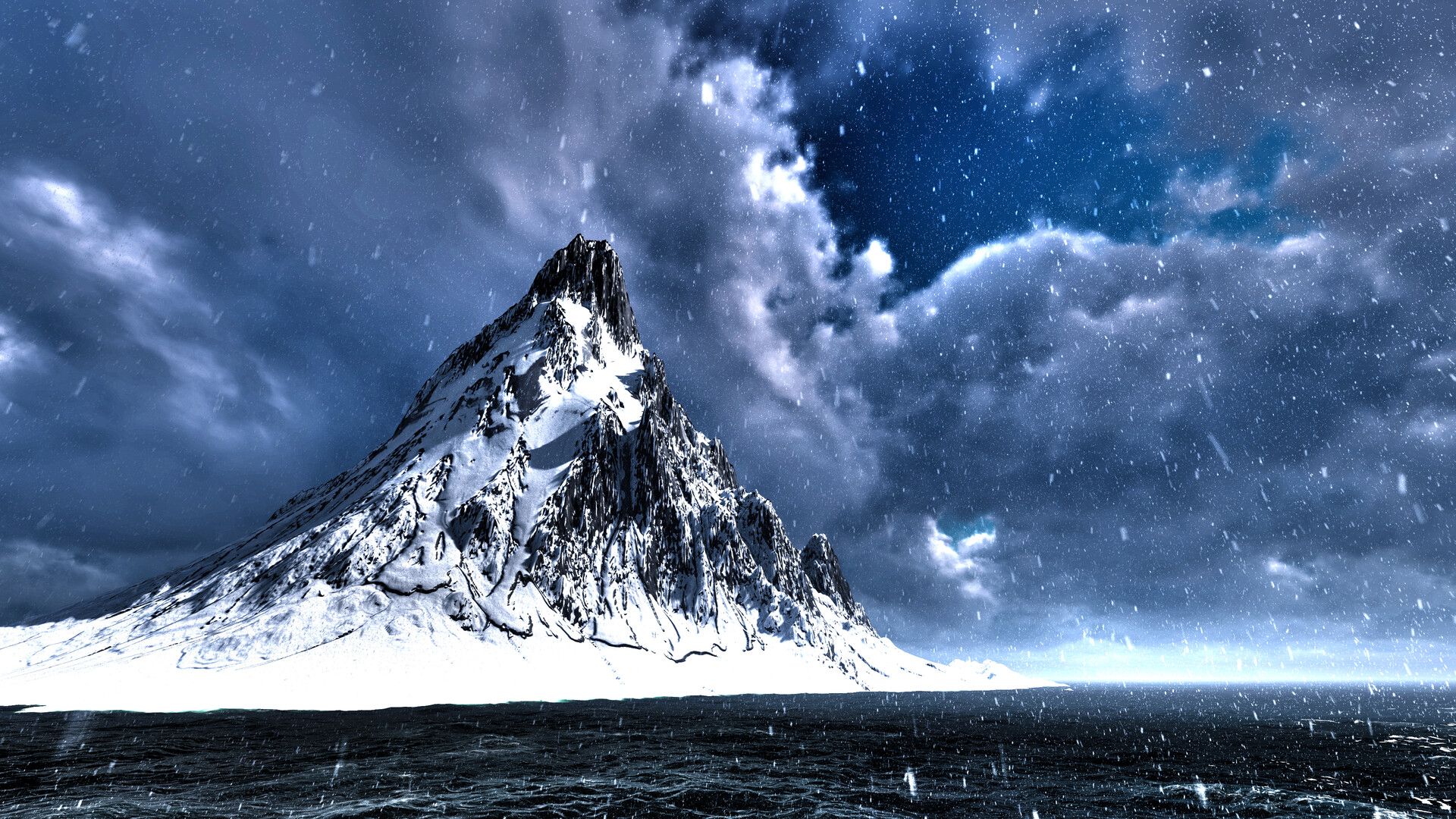 Snow Island, Ivan Troitsky - Fantasy Art Landscapes