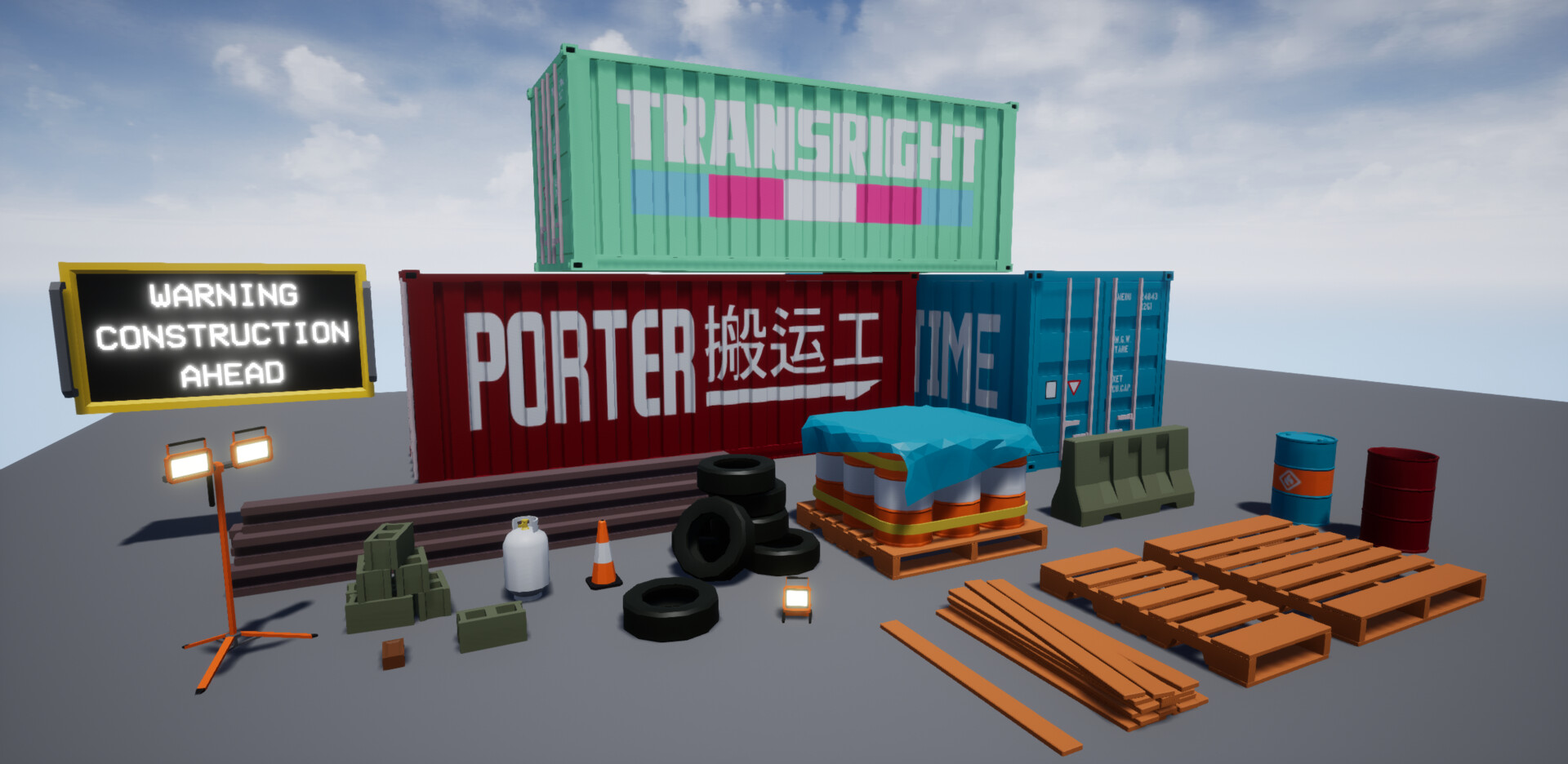 ArtStation Low Poly Industrial Props