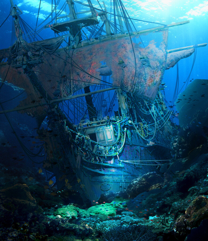 Artstation Sunken Pirate Ship Andrii Prymak