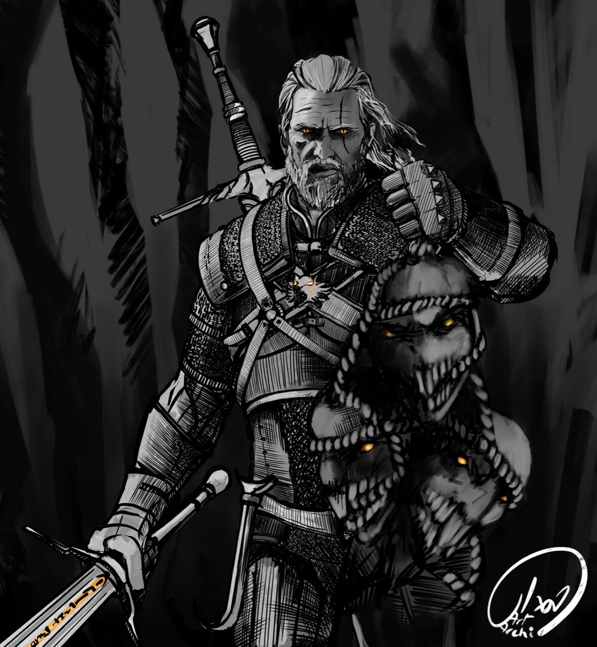 ArtStation - The witcher 3 Gerald fan art