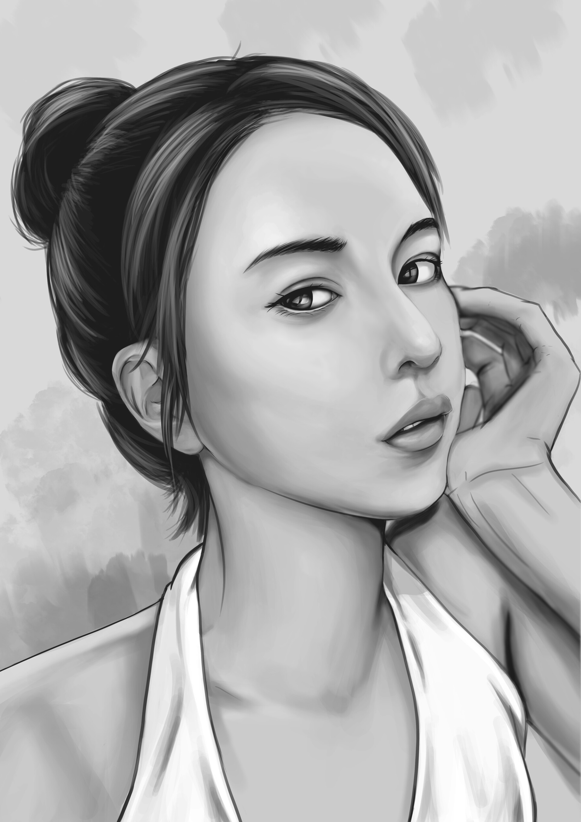 Shading shop drawing girl