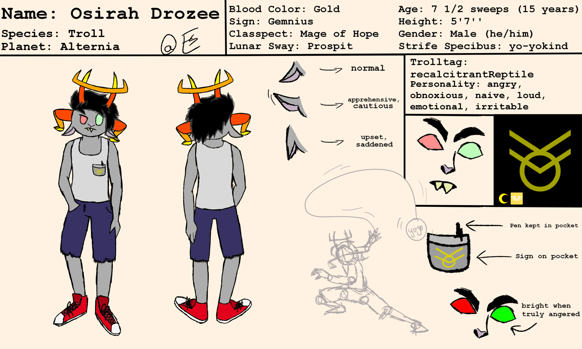 Artstation Osirah Drozee Character Reference Sheet 2019