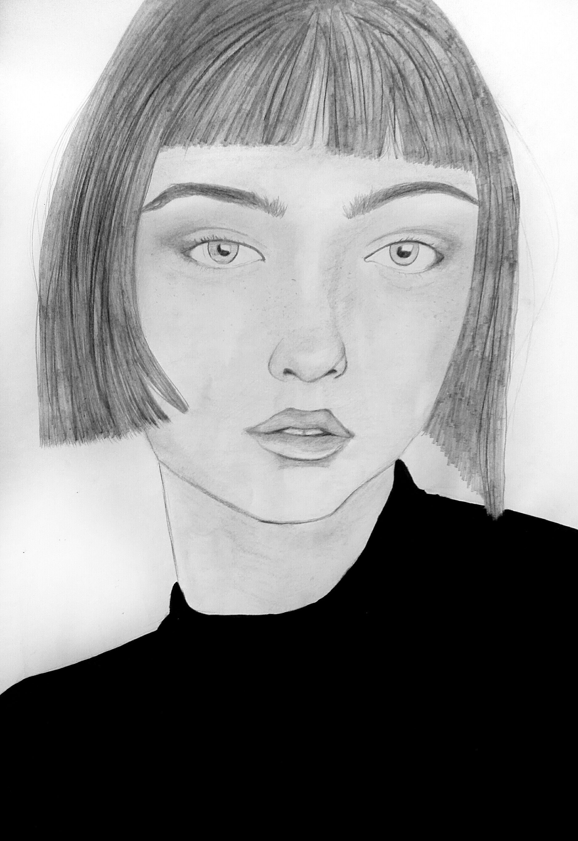 A really simple portrait sketch Im working on of a photo I found online  What do you guys think so far  rsketches