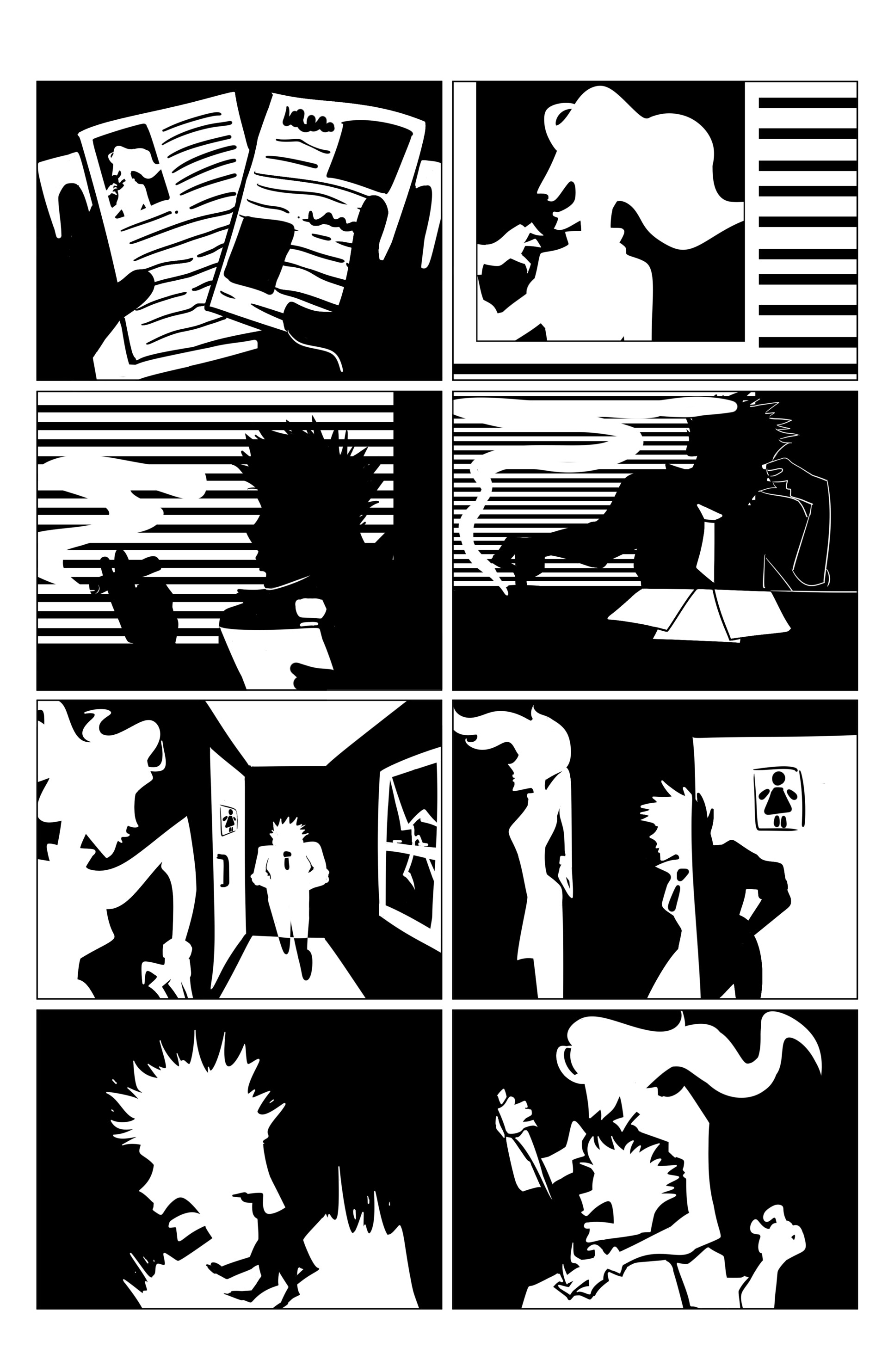 ArtStation - Detective and Killer Silhouette Comic