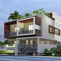 Artstation Two Storey House Modern Bungalow Elevation Panash Designs From a basic single storey terrace house into a modern 2 storey via pinterest.com. modern bungalow elevation panash designs