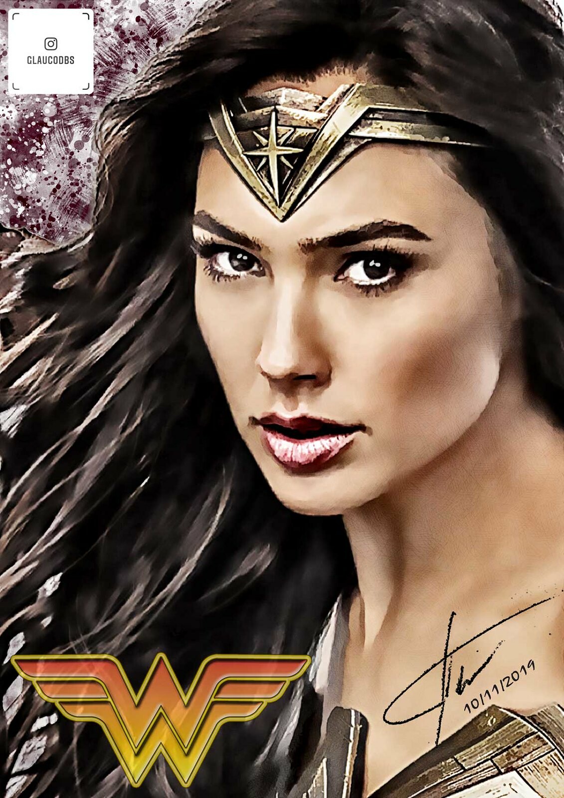 Wonder Woman poster drawing free image download