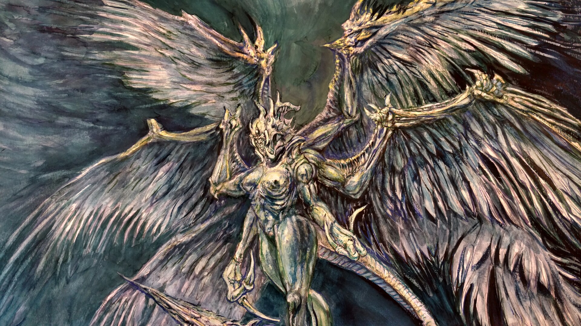 winged demon sketch