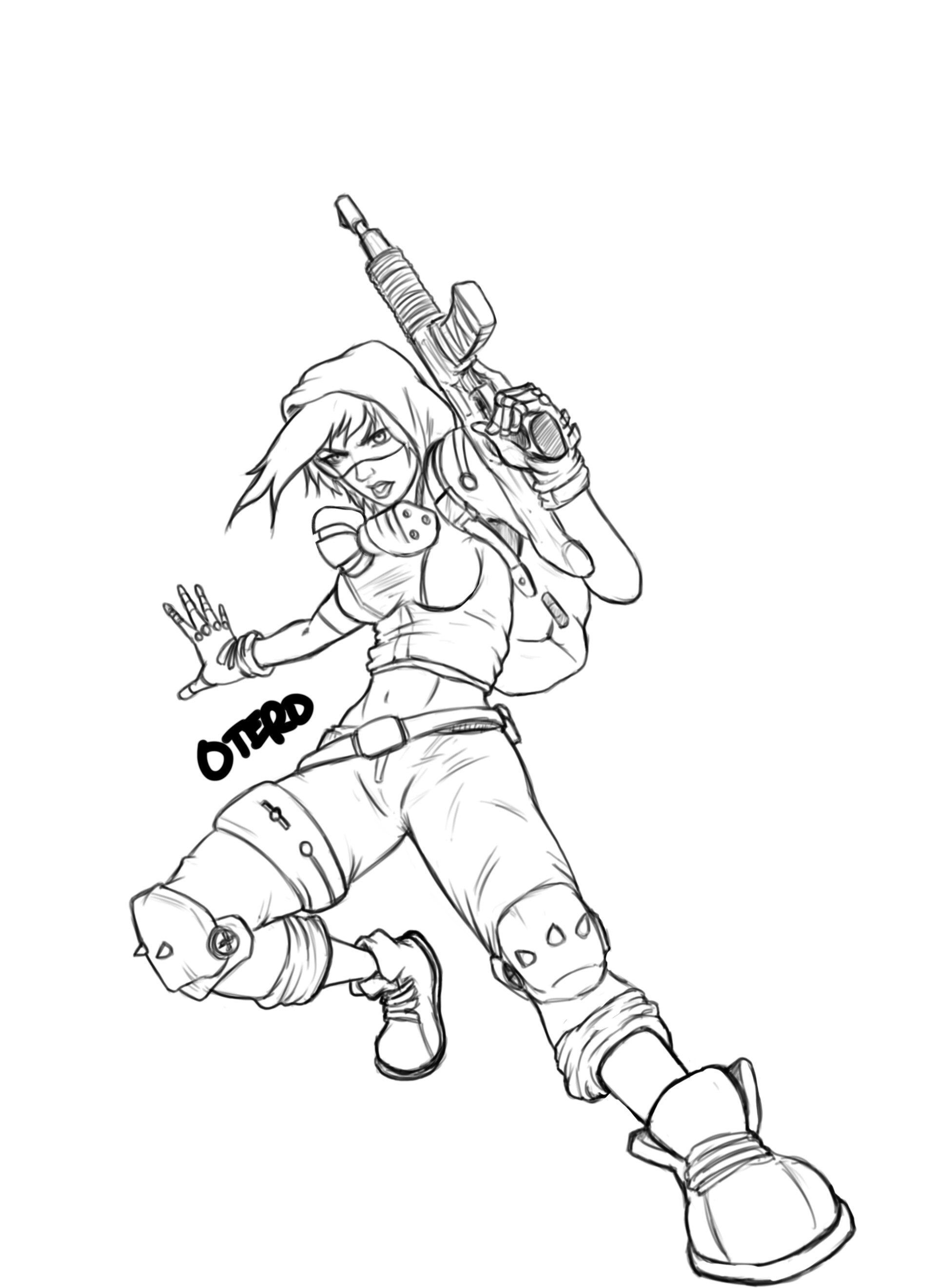 Fortnite Skin Line Art Artstation Digital Drawing Fortnite Skin Idea Sal Otero