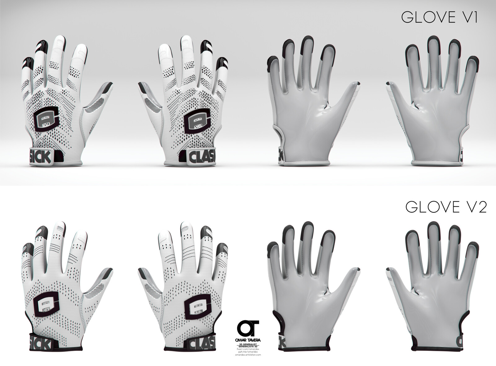 Versions of the final glove