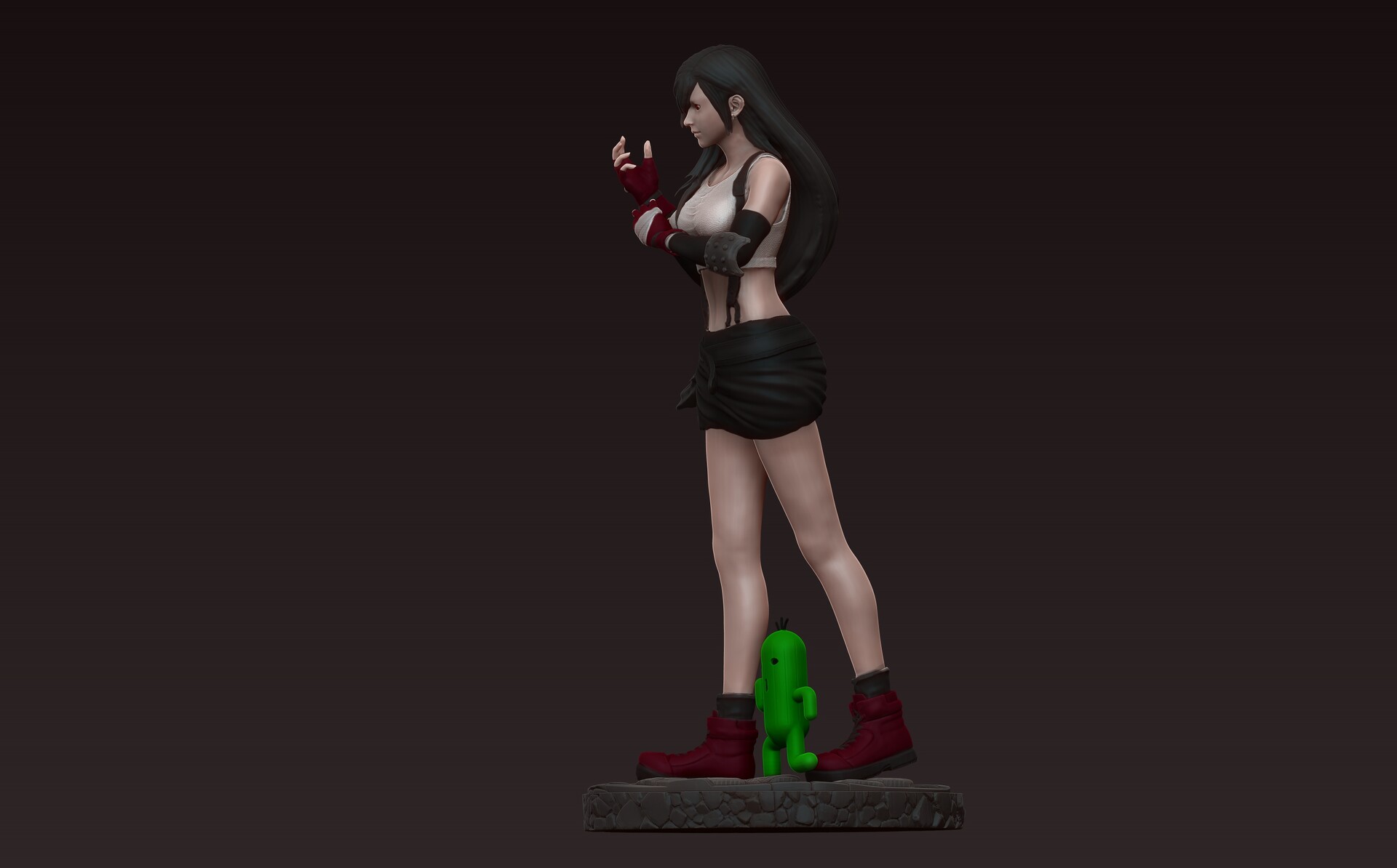 Final Fantasy VII Remake 17 Inch Tall Tifa Lockhart 3D Printed Statue Garage Kit