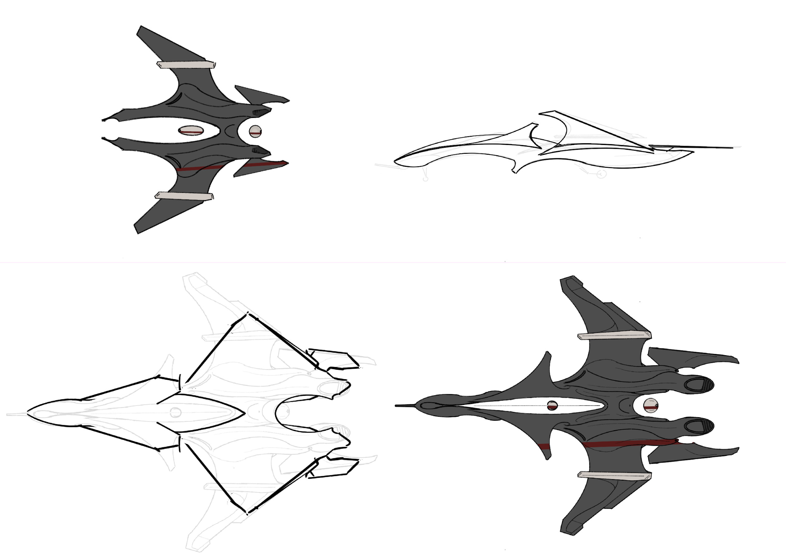 Vellum and Vella’Nora orthographic Concept sketches.