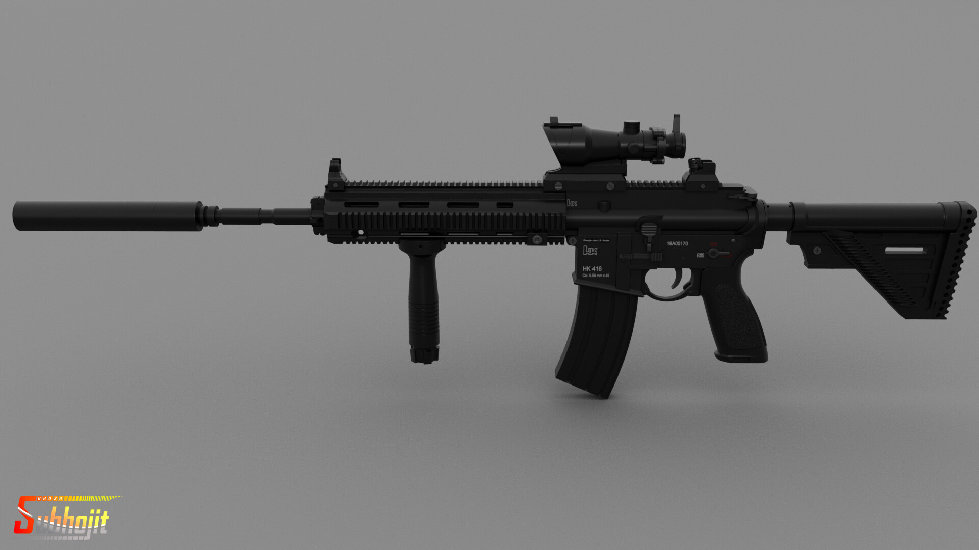 Render of a DEVGRU HK416  Inspired by the Gun Bench  rmodernwarfare