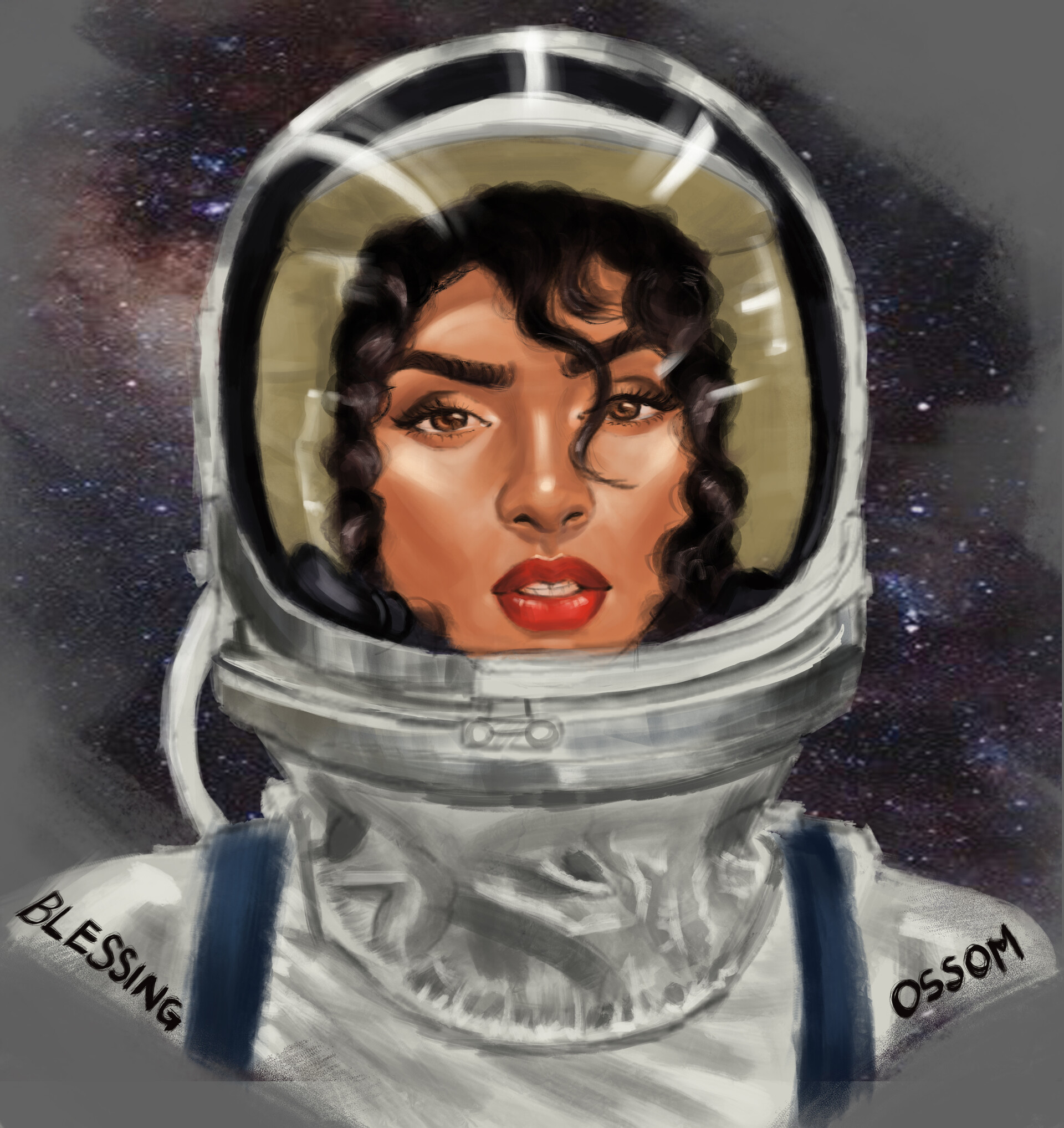 Artstation Black Female Astronaut Blessing Ossom