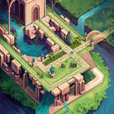 Fatih ozturk dream games environment illustration