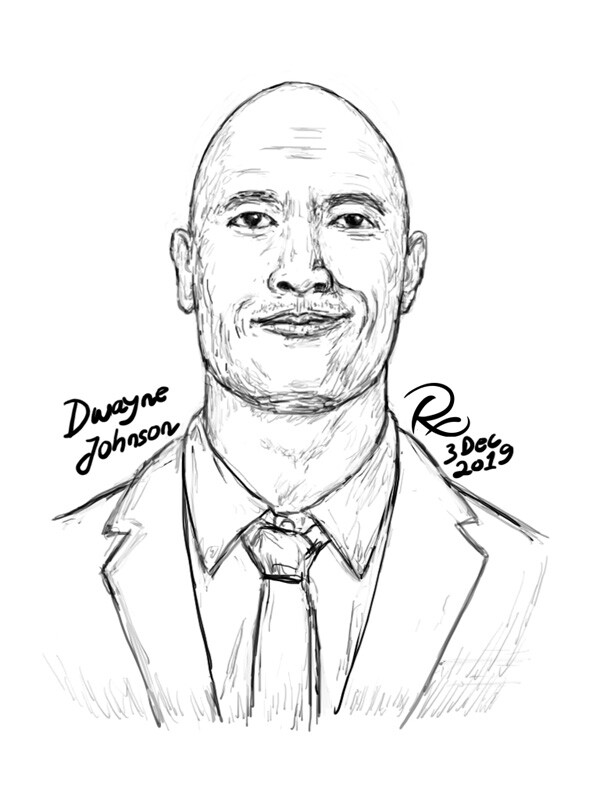Dwayne The Rock Johnson pencil drawing  PencilsRemendran  Facebook