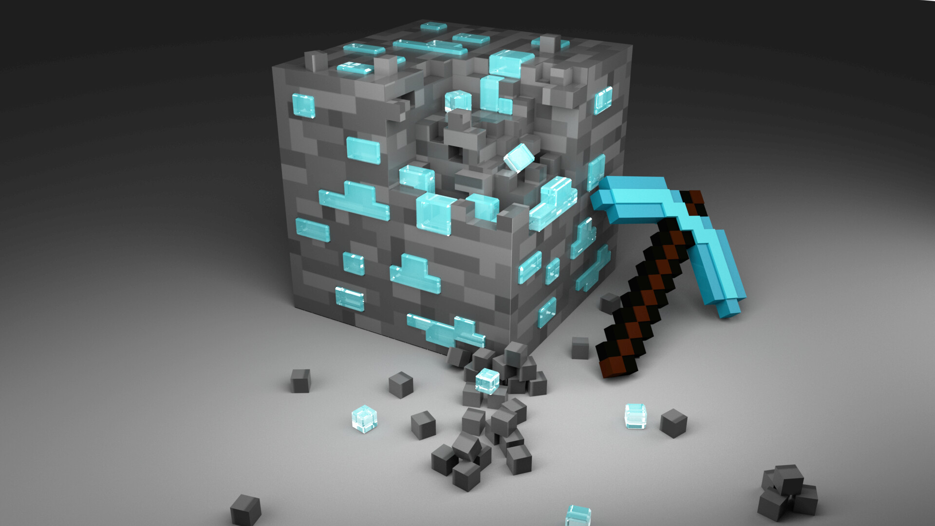 Artstation Minecraft Diamond Ore Block Koby Francalanza