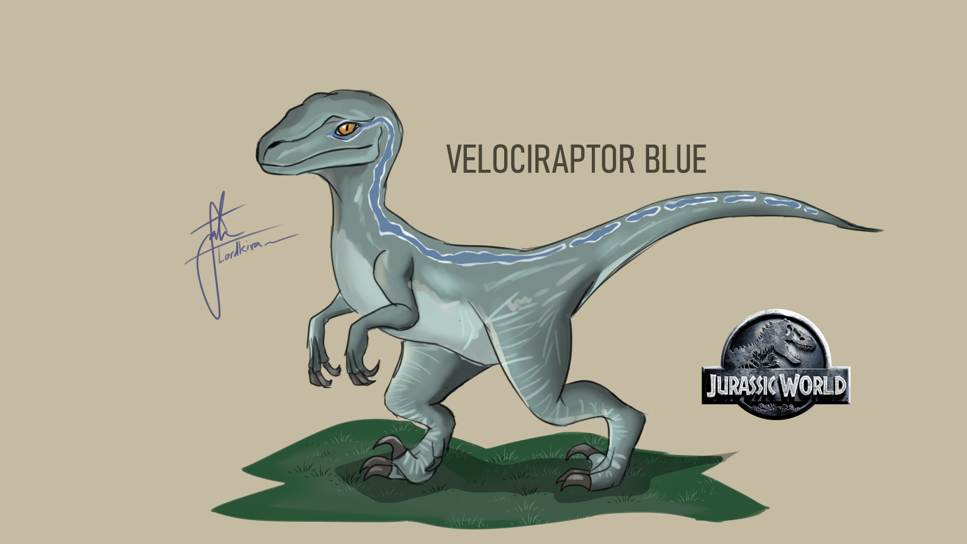Muhammad Fadlan Husein - Velociraptor Blue - Illustration