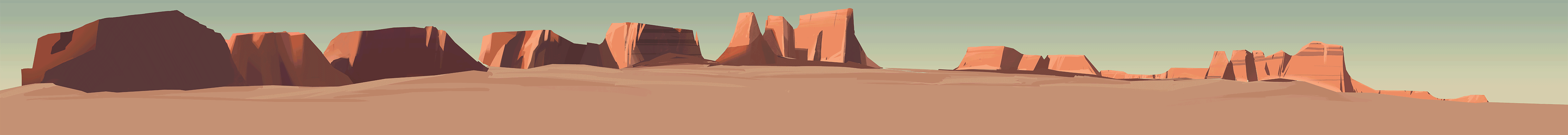 Evolution of the desert panorama