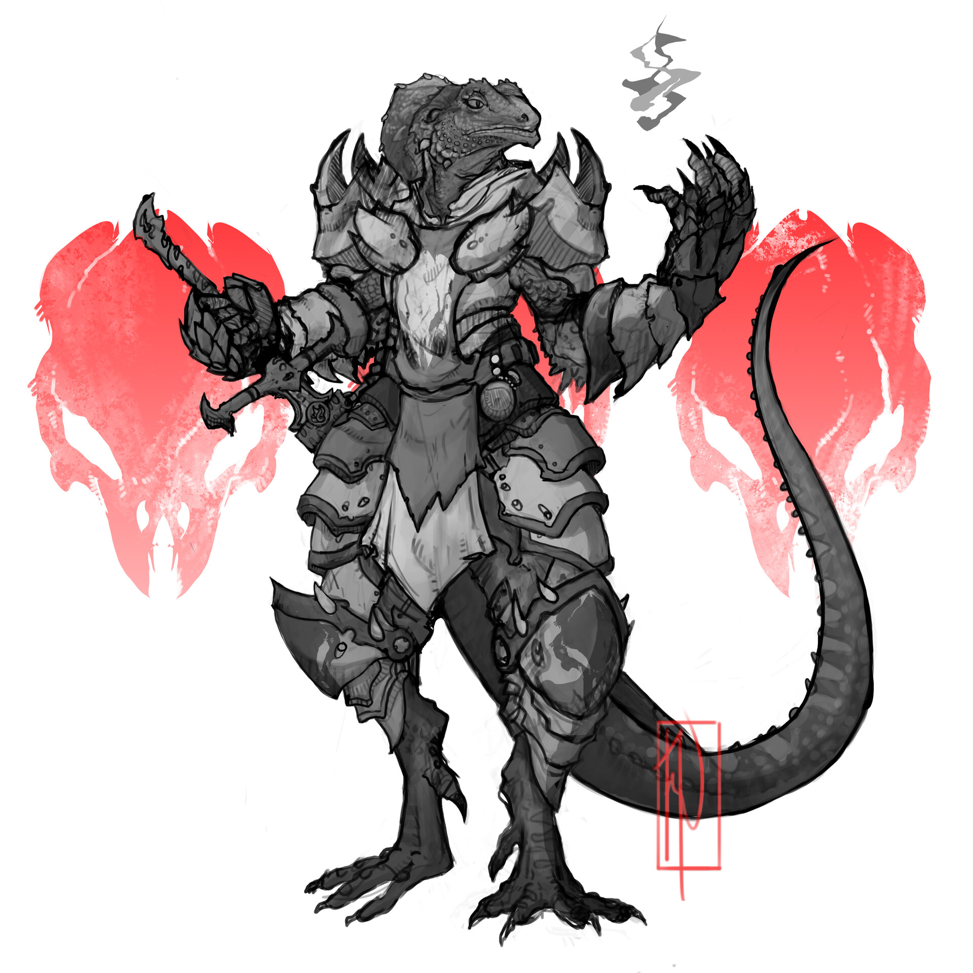 picture Lizardfolk Art Dnd lizardfolk paladin of the sacred flame