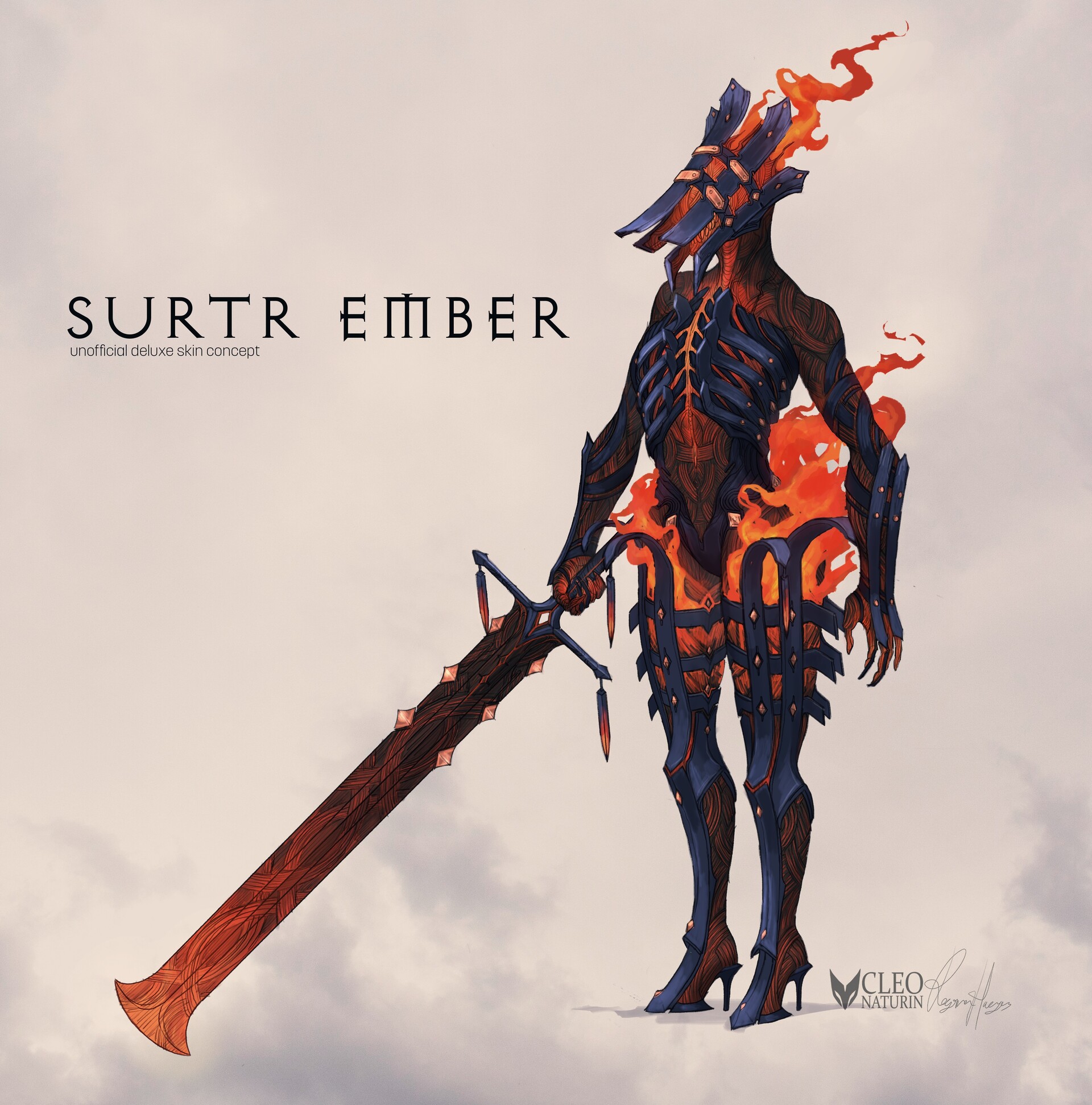 Surtr Ember An unofficial deluxe skin concept for Ember from Warframe.