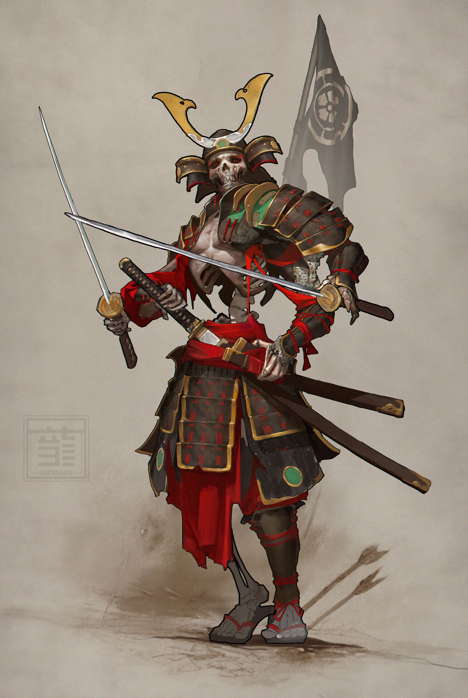 武士|插画|插画习作|Baill0 - 临摹作品 - 站酷 (ZCOOL)