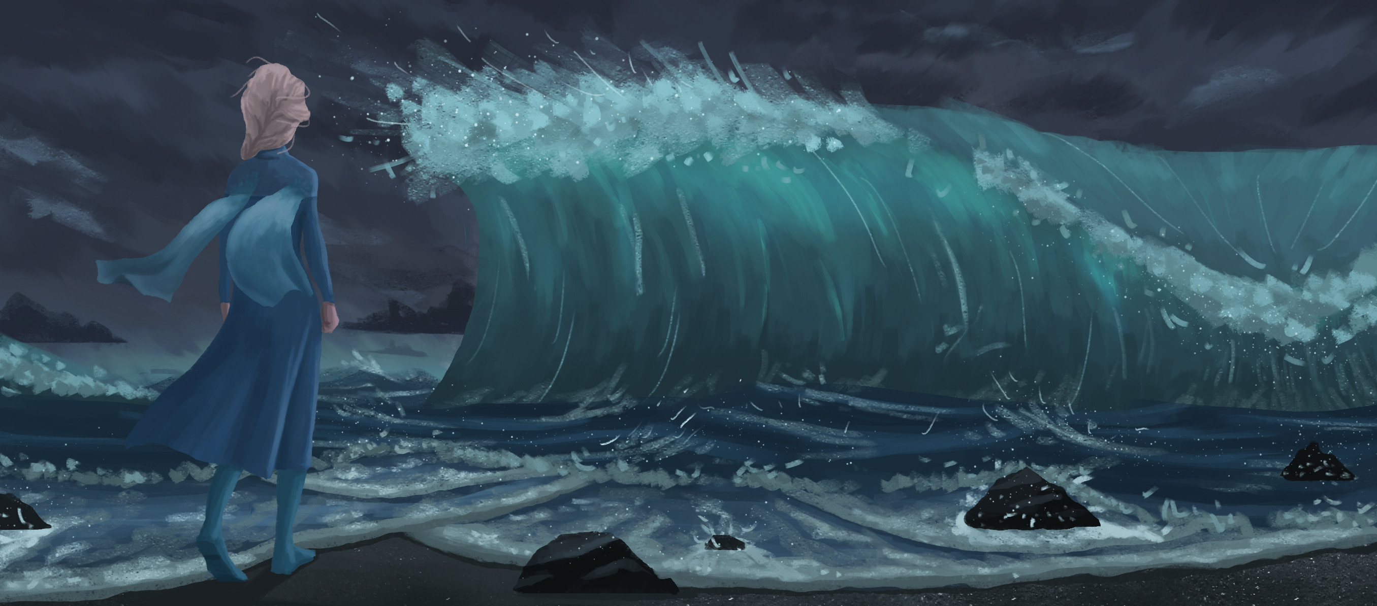 elsa in the dark sea