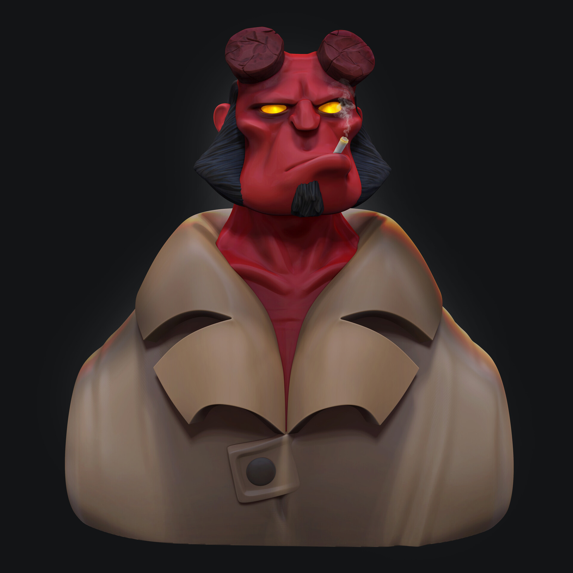 Artstation Stylized 3d Hellboy Min Jae Sun