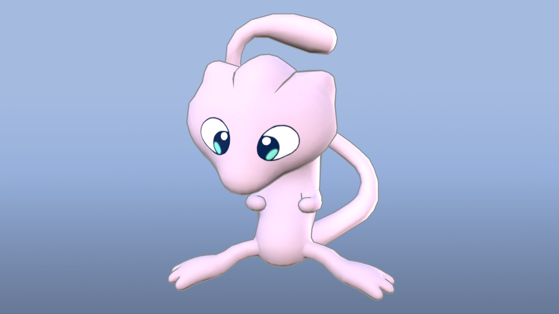 3D Model of the original sprite for Mew from the first Pokemon game. 
