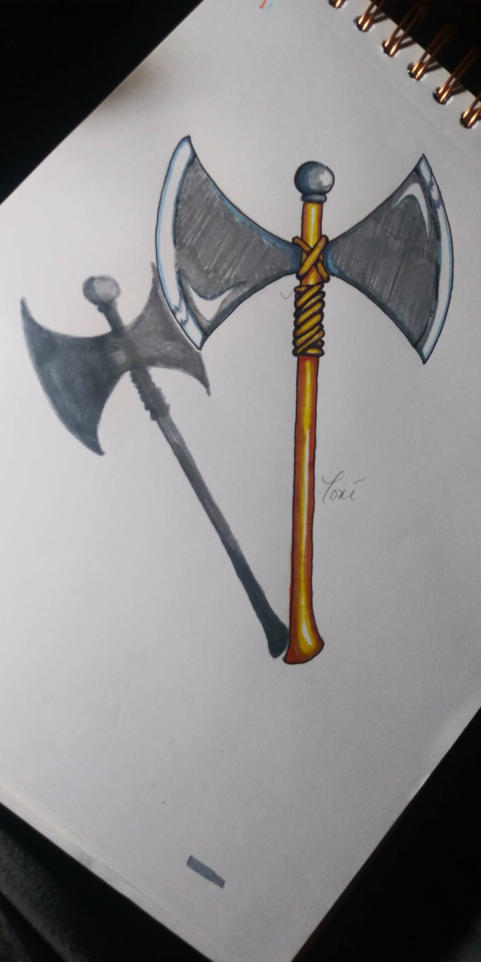 Artstation Battle Axe Pencil Drawing Antonia Torres Calderone I couldn't miss the chance to practice my drawing! artstation battle axe pencil drawing