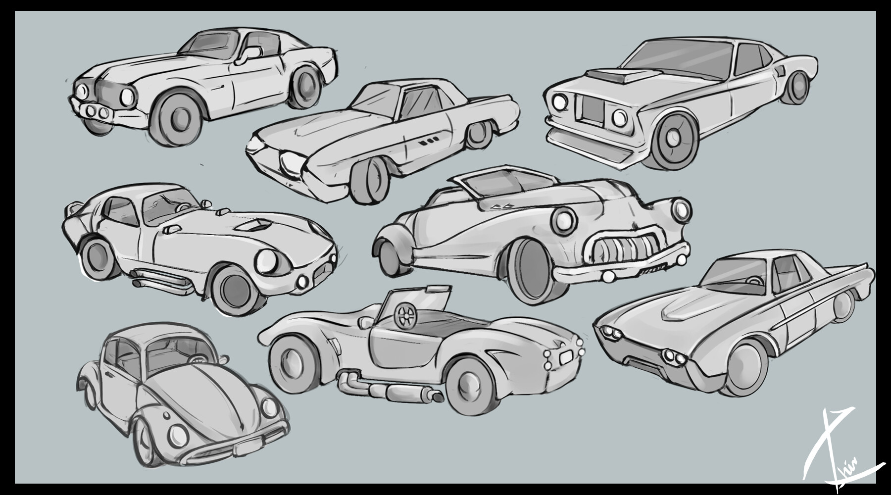 ArtStation Perspective Study on Cars