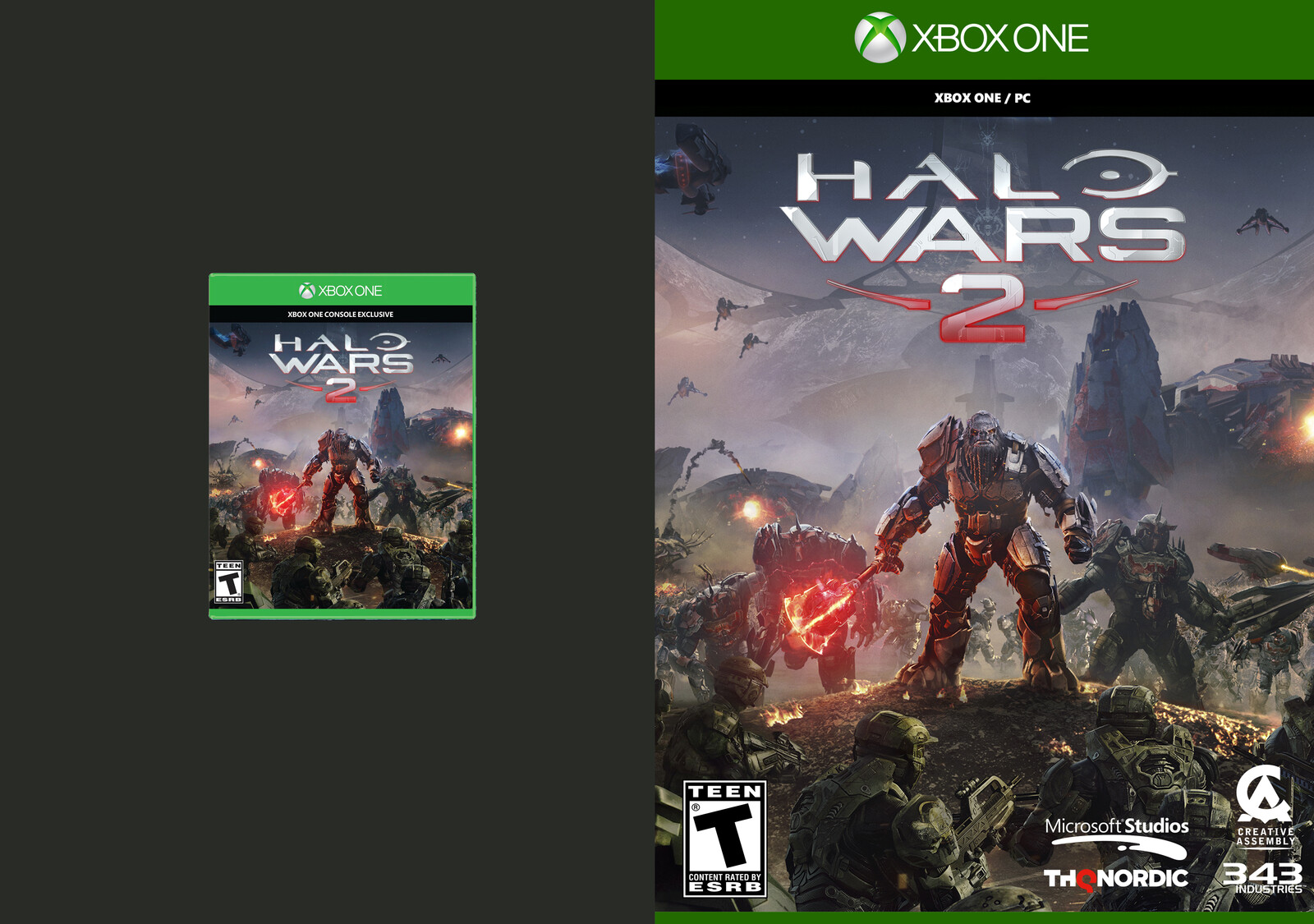 Halo Wars 2 (original scan cover vs. upscaled)