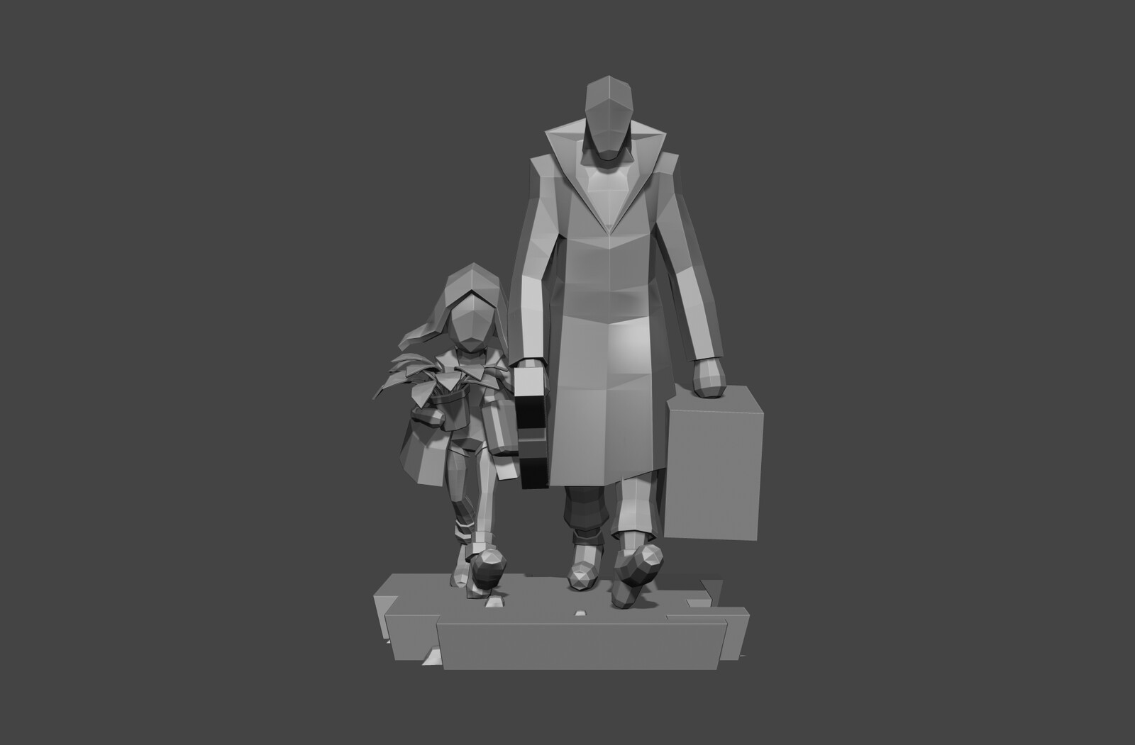 Fist blockout for the statue with almost realistic proportions