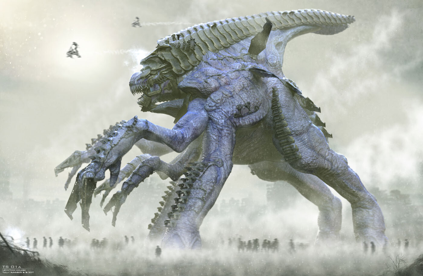 Quadruped version.  Note the Chitauri soldiers marching near it's feet.