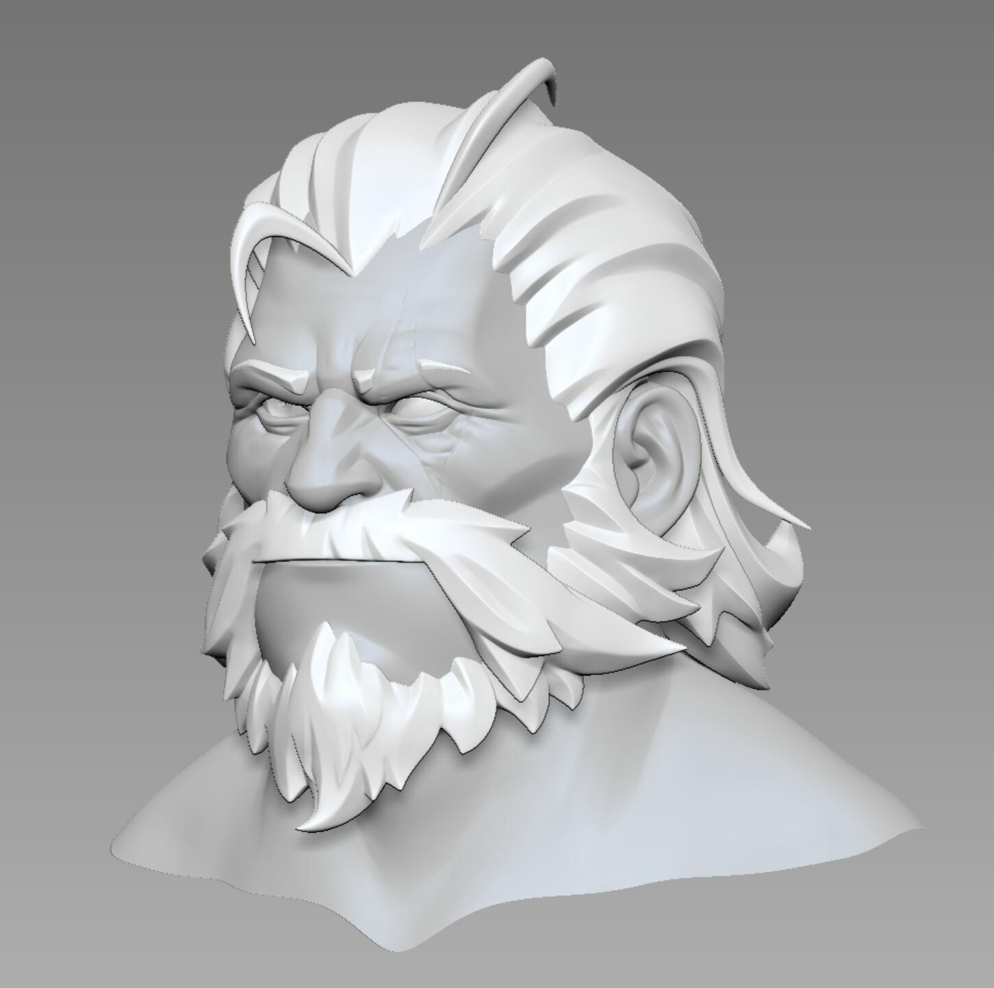 Nearly as much time went into sculpting the hair as in modeling the whole  armor