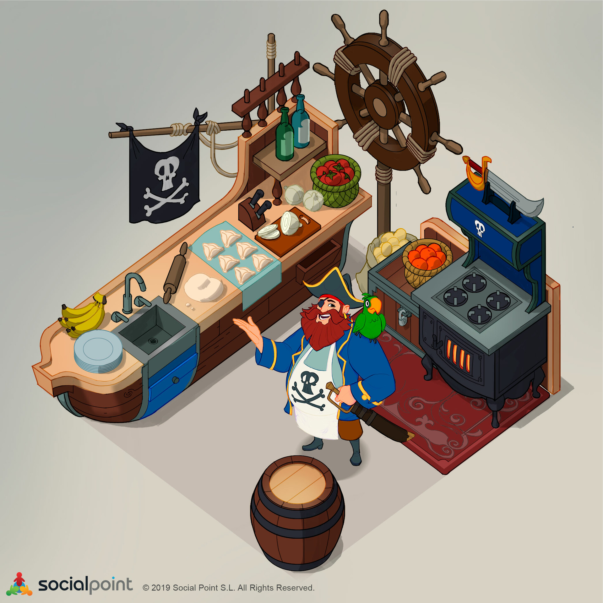 ArtStation Pirate Kitchen Tasty Town   Felipe Prest Concept Cp Chef Pirate Kitchen 02 