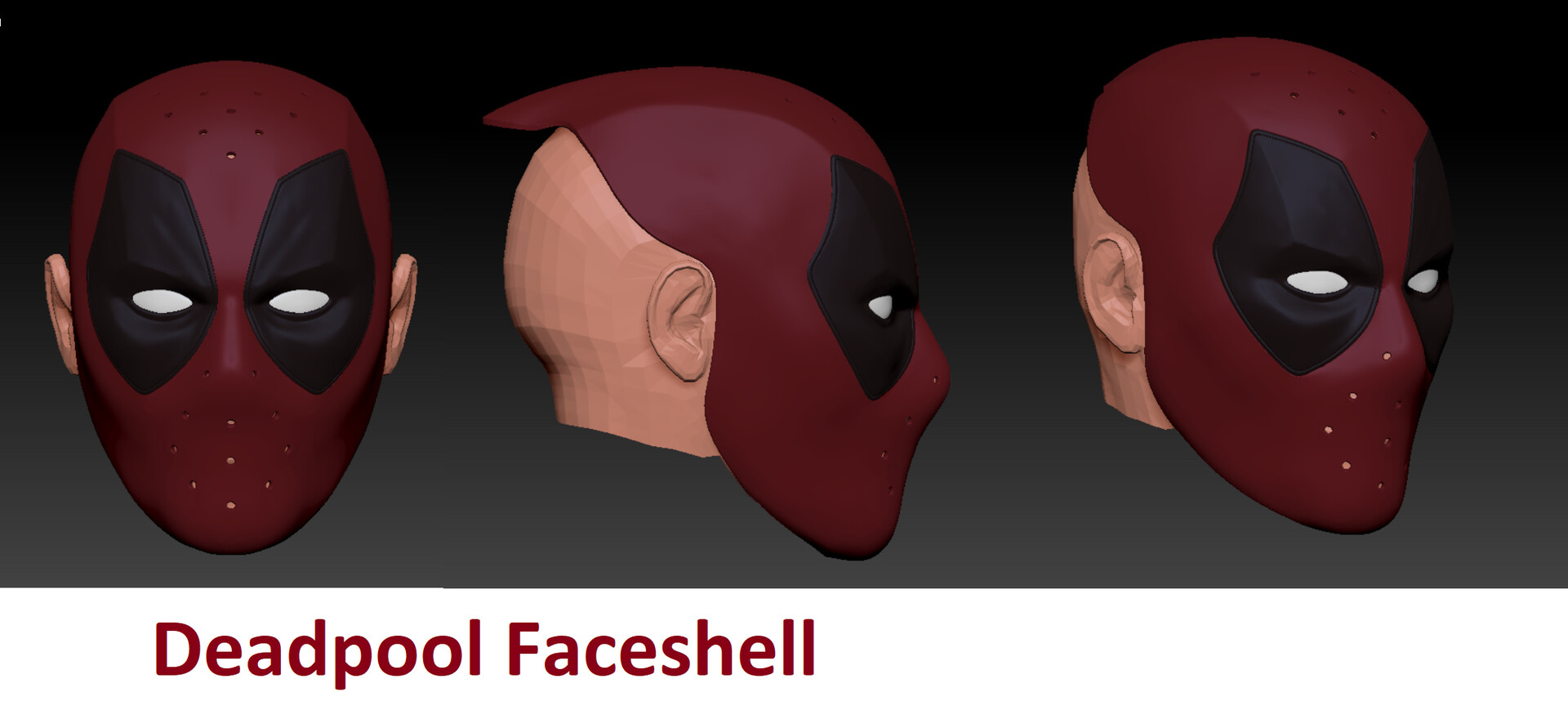 Artstation Deadpool Mask Movie Cosplay Costume 3d Model Print Helmet Model Kevin Mckone