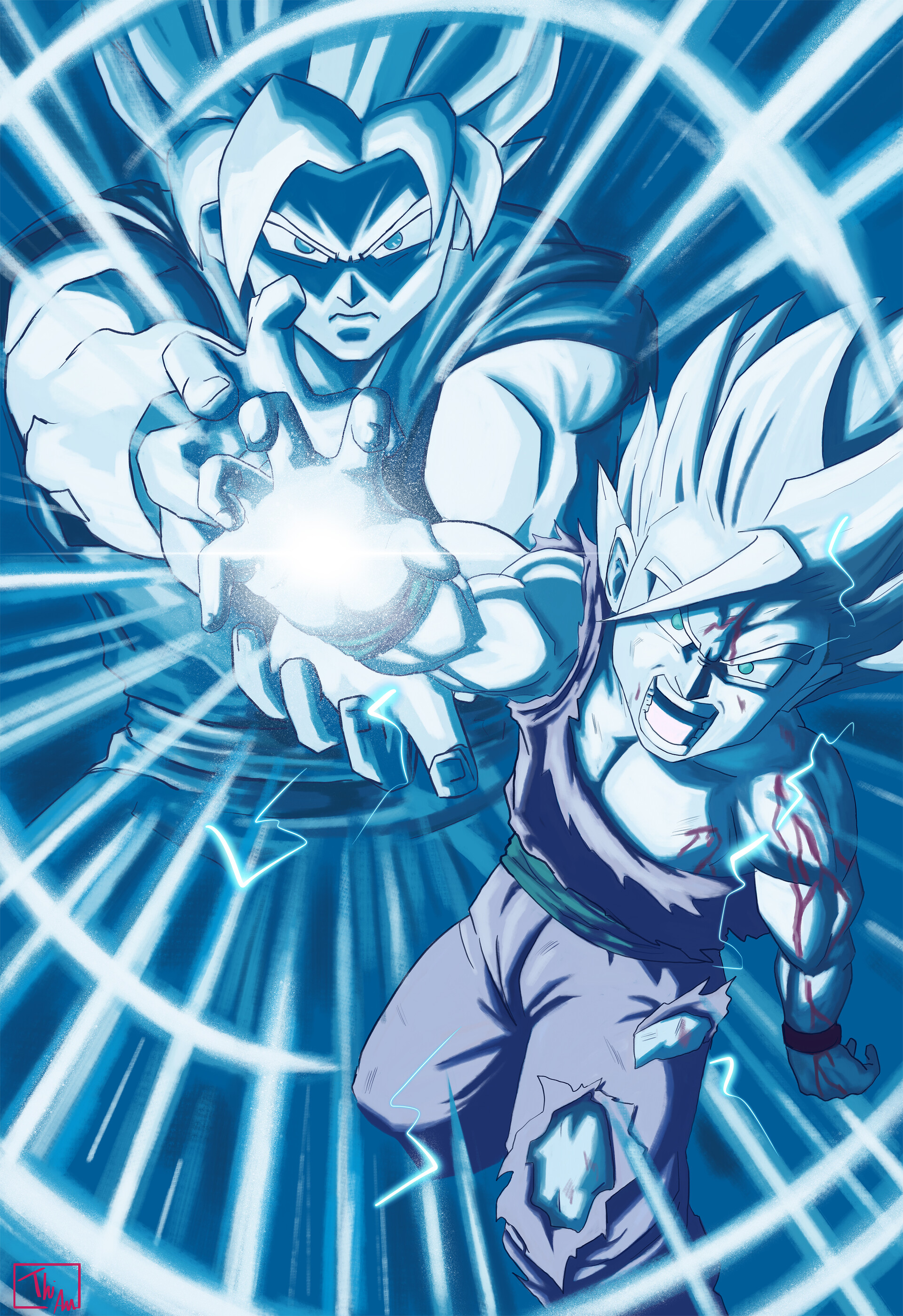 Thiago Alcantara Dragon Ball Z Painting Father Son Kamehameha