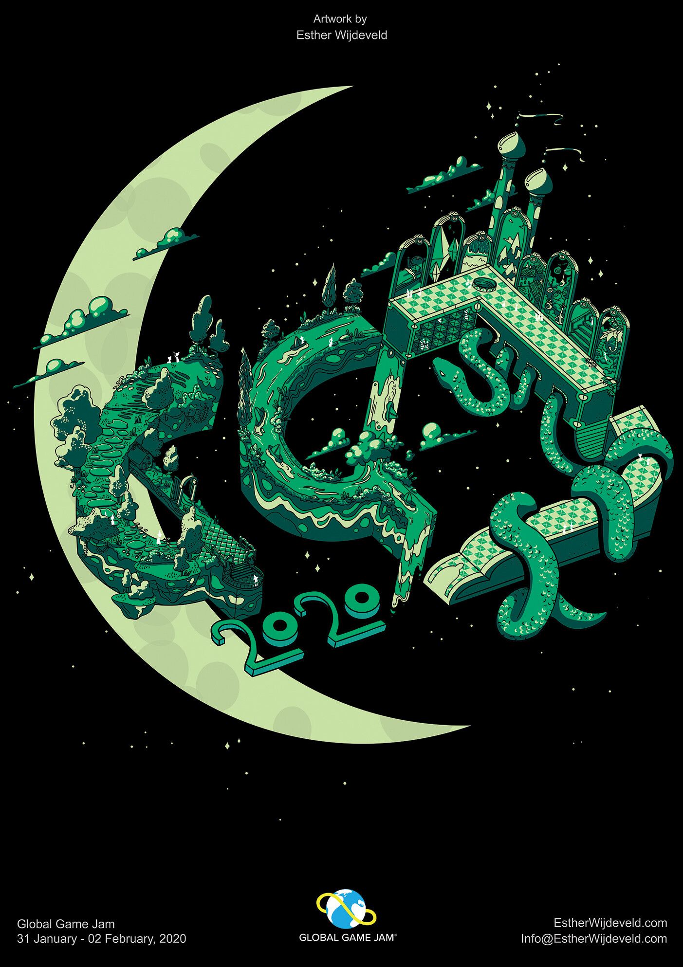 Artstation Global Game Jam 2020 Poster Esther Wijdeveld
