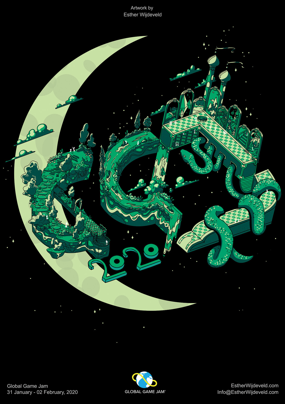 Artstation Global Game Jam 2020 Poster Esther Wijdeveld