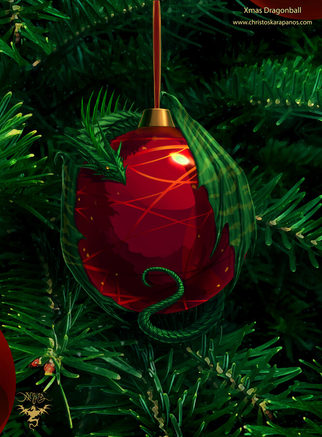 Artstation Xmas Dragonball Christos Karapanos