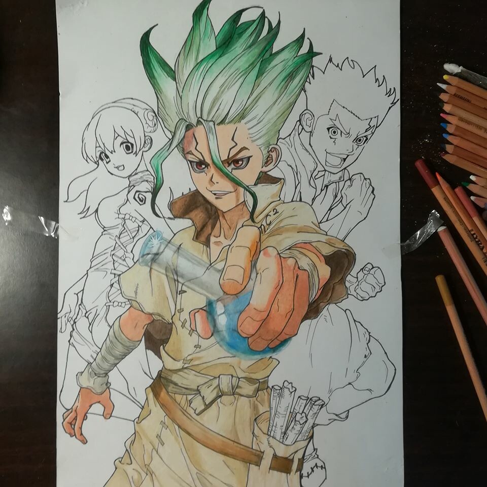Artstation Wip 3 Dr Stone Anime Draw Hue